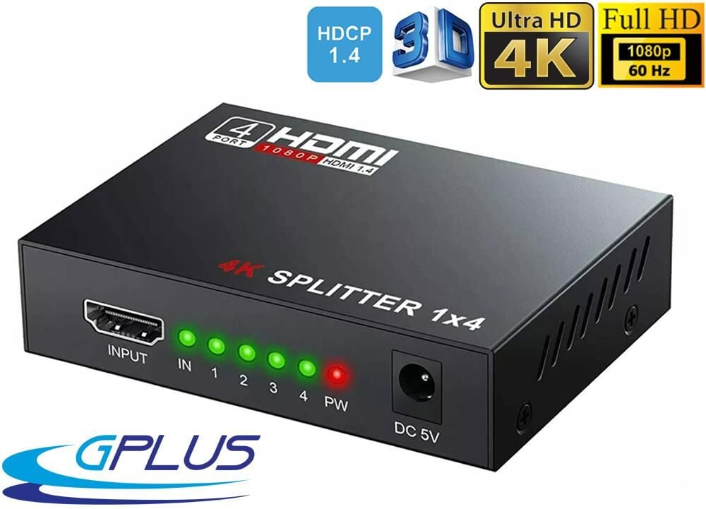 4 Port 4K UltraHD 2160p Metal Endüstriyel HDMI Splitter Çoklayıcı