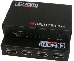 4 Port 4K UltraHD 2160p Metal Endüstriyel HDMI Splitter Çoklayıcı