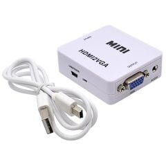 HDMI to VGA Mini Switch Dijital to Analog VGA Görüntü Çevirici Siyah