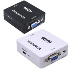 HDMI to VGA Mini Switch Dijital to Analog VGA Görüntü Çevirici Siyah