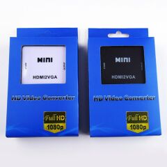 HDMI to VGA Mini Switch Dijital to Analog VGA Görüntü Çevirici Siyah