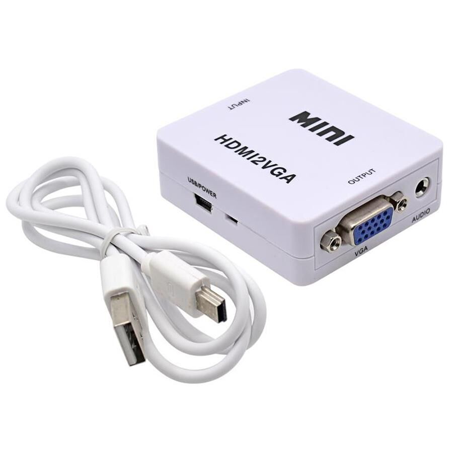 HDMI to VGA Mini Switch Dijital to Analog VGA Görüntü Çevirici Beyaz