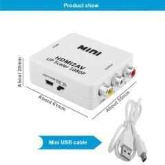 Gplus HDMI2AV HDMI to AV RCA Composit Görüntü Çevirici Mini Switch Siyah