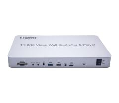 Gplus 4KVW349P 3x3 Video Wall Controller Ekran Genişletici + USB Player