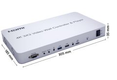 Gplus 4KVW349P 3x3 Video Wall Controller Ekran Genişletici + USB Player