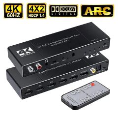 Gplus 4K422A  4 Giriş 1 Çıkış HDMI ARC Combo Switch Splitter