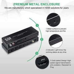 Gplus 4K422A HDMI 2.0 4K HDR10 HDCP 1.4 ARC Combo Switch Splitter