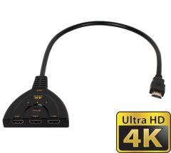 Gplus 4K303B 4K HDMI Switch 3 in1 50 cm Pigtail Kablolu Switch