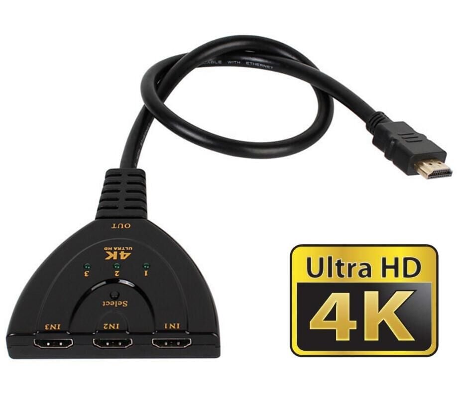 Gplus 4K303B 4K HDMI Switch 3 in1 50 cm Pigtail Kablolu Switch