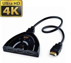 Gplus 4K303B 4K HDMI Switch 3 in1 50 cm Pigtail Kablolu Switch