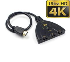 Gplus 4K303B 4K HDMI Switch 3 in1 50 cm Pigtail Kablolu Switch
