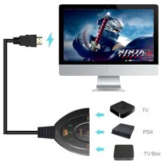Gplus 4K303B 4K HDMI Switch 3 in1 50 cm Pigtail Kablolu Switch