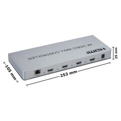Gplus 4KVW243 2x2 4K Ultra HD Video Wall Controller Duvar Ekran Genişletici