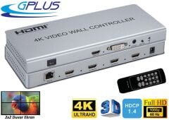 Gplus 4KVW243 2x2 4K Ultra HD Video Wall Controller Duvar Ekran Genişletici