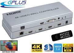 Gplus 4KVW243 2x2 4K Ultra HD Video Wall Controller Duvar Ekran Genişletici