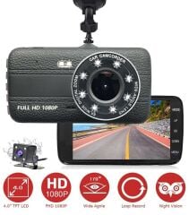 Novatek NT88D 4'' IPS Ekran 8 LED Işık Full HD Araçiçi Çift Kamera
