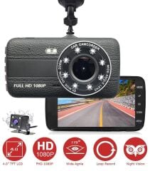 Novatek NT88D 4'' IPS Ekran 8 LED Işık Full HD Araçiçi Çift Kamera