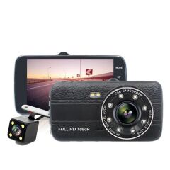 Novatek NT88D 4'' IPS Ekran 8 LED Işık Full HD Araçiçi Çift Kamera