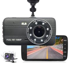 Novatek NT88D 4'' IPS Ekran 8 LED Işık Full HD Araçiçi Çift Kamera