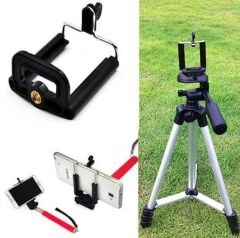 Gplus GP140 Tüm Aksiyon Kamera Tripod Monopodlarıyla Uyumlu Telefon Tutucu