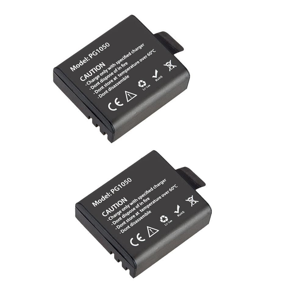 Eken H9R H8R H16R H6S H7S Uyumlu PG1050 2'li Çift Batarya Seti