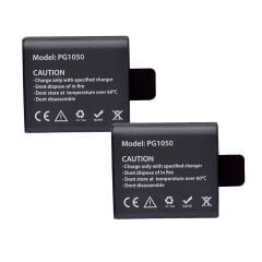 Eken H9R H8R H16R H6S H7S Uyumlu PG1050 2'li Çift Batarya Seti