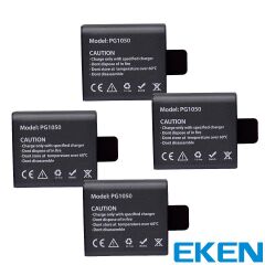 Eken H9R Aksiyon Kamera Uyumlu 4 Adet PG1050 Batarya Pil Seti