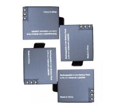 Eken H9R Aksiyon Kamera Uyumlu 4 Adet PG1050 Batarya Pil Seti