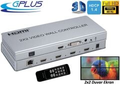 Gplus FHDVW242 2x2 Video Wall Controller Duvar Ekran Genişletici Switch