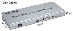 Gplus FHDVW242 2x2 Video Wall Controller Duvar Ekran Genişletici Switch