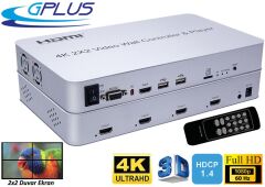 Gplus 4KVW244P 2x2 Video Wall Controller Duvar Ekran Genişletici Switch