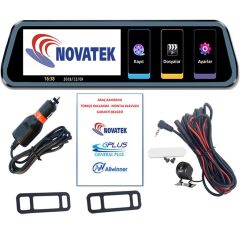Novatek NT910+16GB Hafıza 10 inç Dokunmatik Aynalı Araç Kamerası