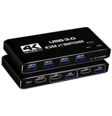 Gplus 4KVM421 KVM Switch 2x1 HDMI 4K USB 3.0 HDCP 2.3 HDR10 EDID