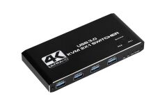 Gplus 4KVM421 KVM Switch 2x1 HDMI 4K USB 3.0 HDCP 2.3 HDR10 EDID