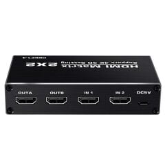 Gplus 4KMX222 2x2 Matrix Switch Splitter HDMI 2.0 4K 2160P HDR