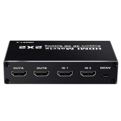 Gplus 4KMX222 2x2 Matrix Switch Splitter HDMI 2.0 4K 2160P HDR
