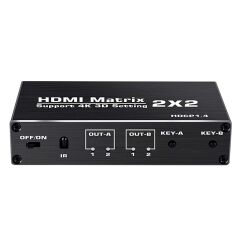 Gplus 4KMX222 2x2 Matrix Switch Splitter HDMI 2.0 4K 2160P HDR