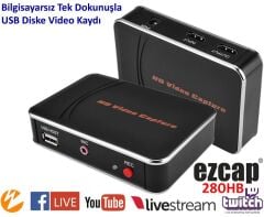Ezcap280HD HDMI Video Capture Recorder Full HD 1080P Bilgisayarsız Oyun Kaydedici