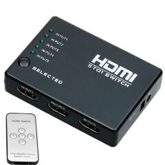 5 Port Kumandalı Full HD 1080p 3D Uyumlu HDMI Switch EP-501R