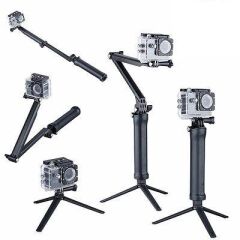 Aksiyon Kamera 3 Yollu Katlanır Monopod Stand Selfie Çubuğu GP238