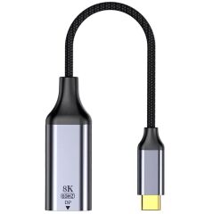 Gplus 8KCDP01 8K Ultra HD 60 Hz Type-C to DP Display Port Çevirici 8K 4320P HDR VRR QMS DP Çevirici