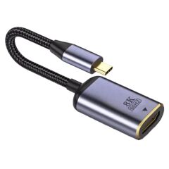 Gplus 8KCDP01 8K Ultra HD 60 Hz Type-C to DP Display Port Çevirici 8K 4320P HDR VRR QMS DP Çevirici