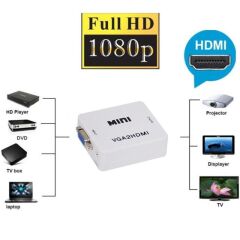 Gplus VGA2HDMI VGA to HDMI Full HD 1080P VGA Switch Çevirici Beyaz