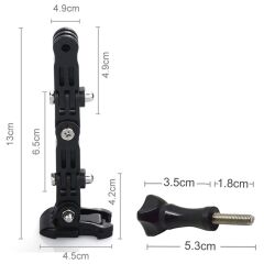Gplus GP15V 2 Parça Aksiyon Kamera Uyumlu Vidalı 4 Yollu 13cm Hızlı Tak Uzatma Motor Kask Bağlantı Seti
