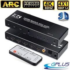 Gplus 4K421A 4 Port 4K HDMI 2.0 HDCP ARC Ses Ayrıştırıcılı Switch