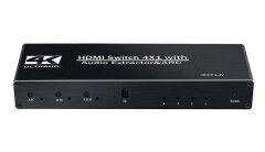 Gplus 4K421A 4 Port 4K HDMI 2.0 HDCP ARC Ses Ayrıştırıcılı Switch