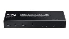 Gplus 4K421A 4 Port 4K HDMI 2.0 HDCP ARC Ses Ayrıştırıcılı Switch