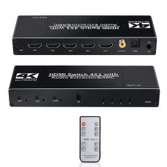 Gplus 4K421A 4 Port 4K HDMI 2.0 HDCP ARC Ses Ayrıştırıcılı Switch