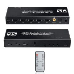 Gplus 4K421A 4 Port 4K HDMI 2.0 HDCP ARC Ses Ayrıştırıcılı Switch