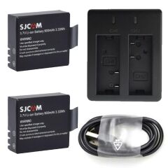 Orjinal SJCAM 2 Adet Yedek Batarya ve Çiftli USB Şarj İstasyonu